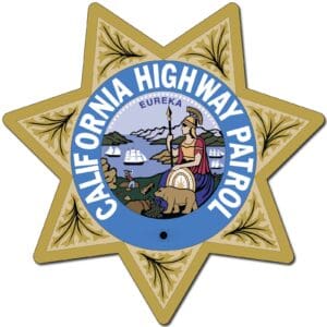 gold star with blue seal, California Highway Patrol Logo